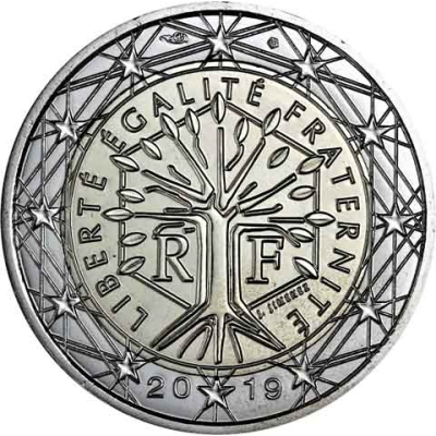 Frankreich-2-Euro-2019-Kursmünze-I