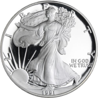 USA-1 Dollar-1991-AGpp-Silver Eagle-RS