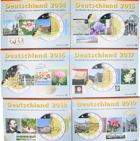 Deutschland-18x3,88 Euro-2002-2019-Kurs Briefmarken-SetI