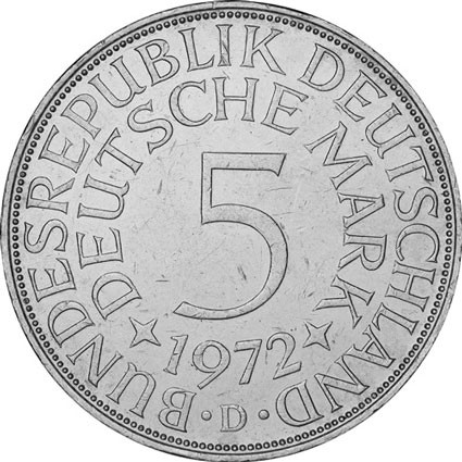 5 DM-Münzen aus 625er Silber ab 1951 J.387 Silberadler Heiermann