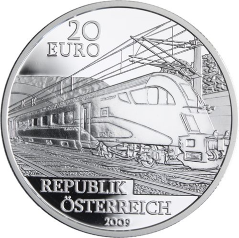 Österreich-6x20Euro-2007-2009-AGpp-Eisenbahn-EtuiI