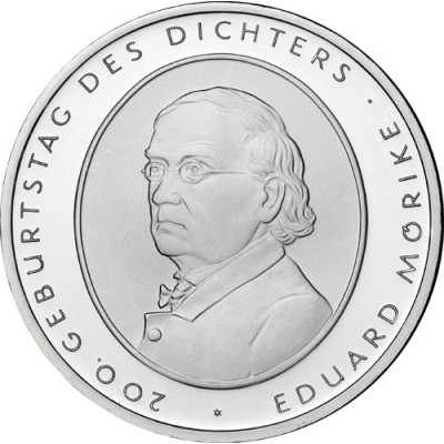 Gedenkmünze 10 Euro 2004 PP - Eduard Mörike