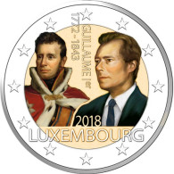 Luxemburg 2 Euro 2018 bfr. 175. Todestag Großherzog Guillaume I. in Farbe