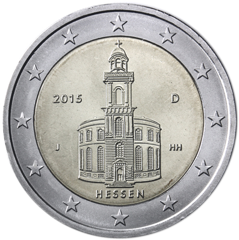 Deutschland-2Euro-2015bfr-Paulskirche-Münzzeichen-J-RS