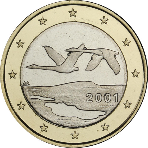 Finnland 1 Euro 2001 bfr. fliegende Singschwäne