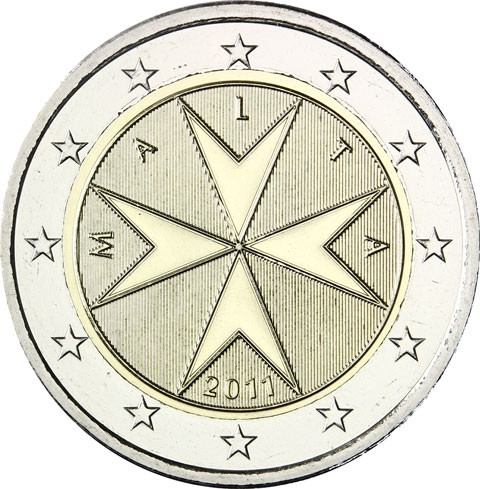 Kursmünzen Malta 2 Euro 2011 Malteser Kreuz Sondermünzen Gedenkmünzen Sammlermünzen Zubehör Münzkatalog 