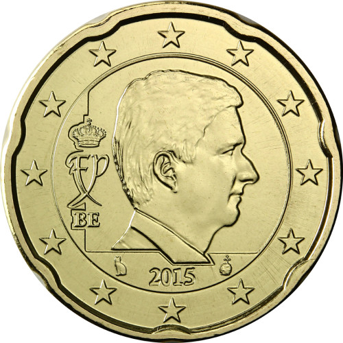 Belgien  20 Cent 2015 bfr.  König Philippe