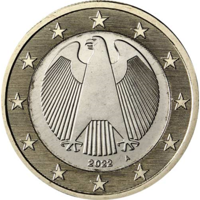 Deutschland-1Euro-2022-bfrcu-Kursmünze-A