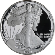 USA-1 Dollar-1990-AGpp-Silver Eagle-RS