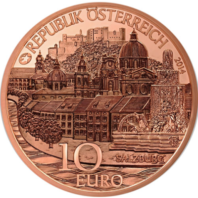 Österreich-10-Euro-2014-Kupfer-bfr-Salzburg-aus-Kinderhand-RS