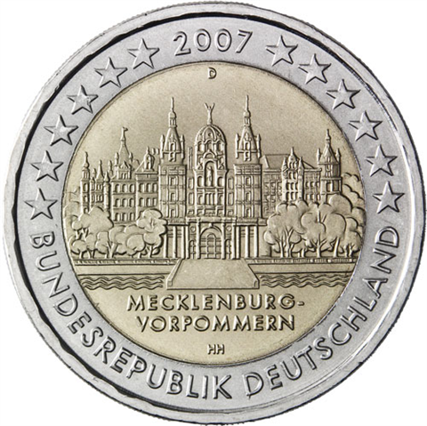 Deutschland-2Euro-2007-Schloss-Schwerin-MünzzeichenD-RS