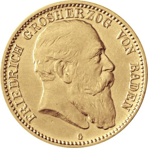 j.190 10 Mark Gold 1903 Großherzog Friedich I 