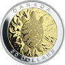 Kanada-20Dollar-2014-AGpp-Schildkröte-vergoldet-RS