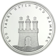 Deutschland 10 DM Silber 1989 Stgl. 800 Jahre Hafen und Hamburg