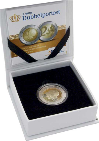 Niederlande-2-Euro-2013-Thronwechsel-Doppelporträt-Beatrix-und-Wilhelm-Proof-I