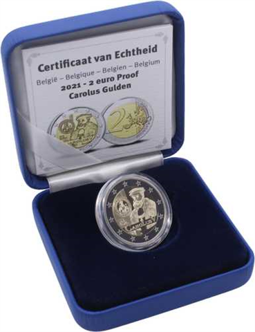 Belgien-2 Euro-2021-PP-Karlsgulden-Etui