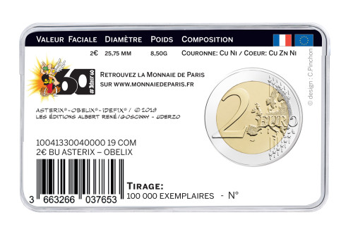 Frankreich 2 Euro Asterix 2019 Vorderseite