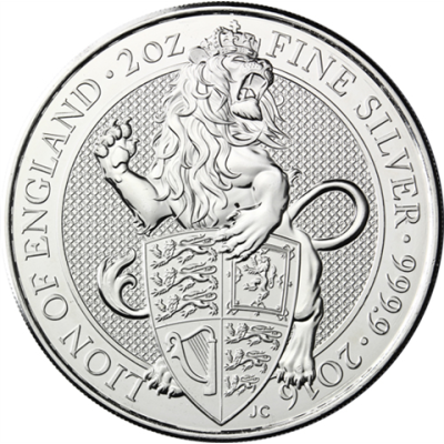 Grossbritannien-5Pfund-2016-AgStgl-2ozLöwe-RS