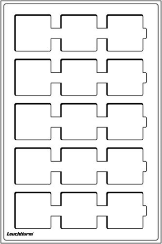 320714 - +tab-muenztableau-l-mit-15-eckigen-faechern-50-mm-blau-2er-pack