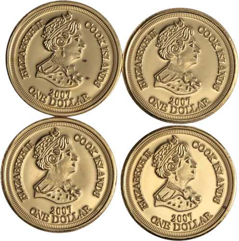 Mix-4x1Dollar-2007-AUpp-Goldraritäten Römische Verträge-RS