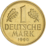 Deutschland-1 DM-1950-2001-bfr-Kursmünze-vergoldet-RS