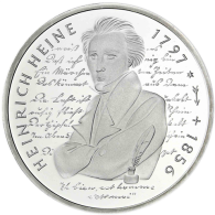 Deutschland 10 DM Silber 1997 Stgl. 200. Geburtstag von Heinrich Heine I