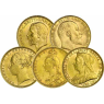 grossbritannien-5-x-1-Soverreign-Gold-1838---1936