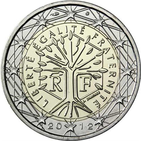 Frankreich-2Euro-2012-bfr-Kursmünze-Lebensbaum-RS