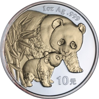 China-10Yuan-2004-AGstgl-Panda-FDvergoldet-RS