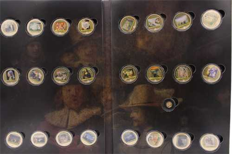 24xMedaille+1AU-Farbe-Worlds most Famous Painting-Folder