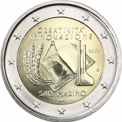 San-Marino-2-Euro-2009-Kreativität-und-Innovation-II