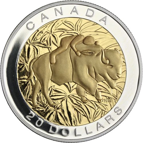 Kanada-7x20Dollar-2014-AGpp-Adler-Wolft-vergoldet-RSVS