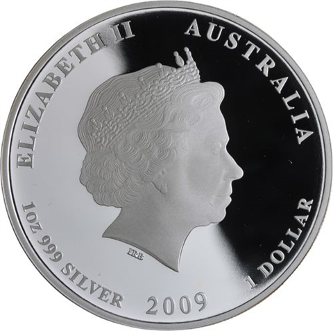 Australien-1 Dollar-2009-AGpp-Lunar II Ochse-RS