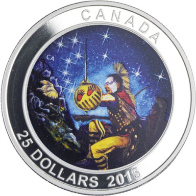 Kanada-25 Dollar-2015-AG-Wounded Bears-Farbe-RS