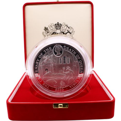 Sierra Leone-500 Dollar-2001-AGpp-Death Queen Victoria-Etui