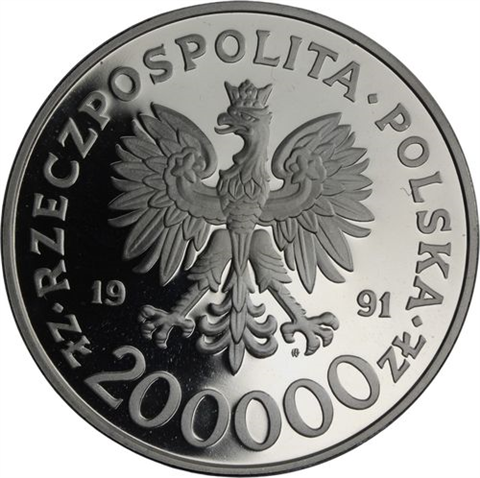 Polen-200000 Zloty-1991-AGpp-Gewichtheber-RS