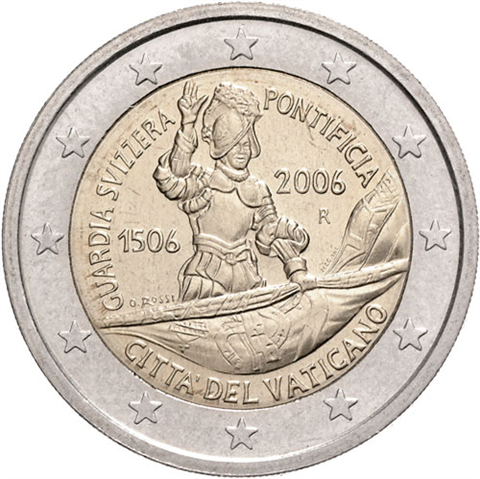 Vatikan-2-Euro-2006-Schweizer-Garde-RS