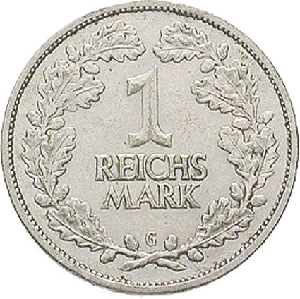 J. 319  1 Rentenmark Silber  1925-1927