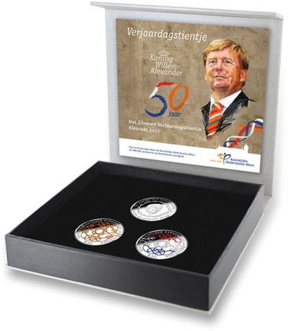 Niederlande 3 x 10 Euro Silber 2017 PP  50 Geburtstag König Willem-Alexander II