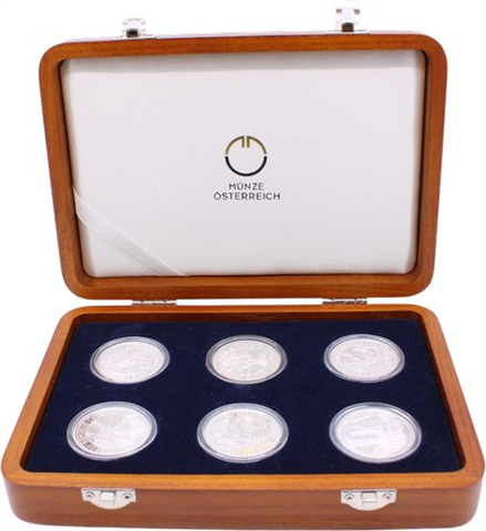 Österreich-6x20 Euro-2010-2012-AGpp-Roma an der Donau-Set-EtuiI