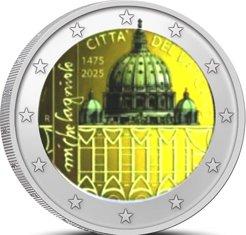 Vatikan-2Euro-2025-Geburtstag-von-Michelangelo-RS