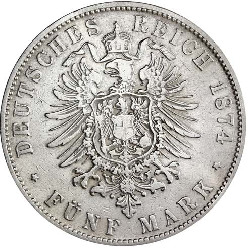 J. 42 -  Bayern 5 Mark Ludwig II 1874-1876