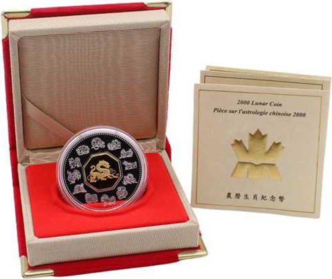 Kanada-15 Dollar-2000-AGpp-Jahr des Drachen-Etui