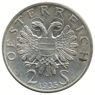 Österreich 2 Schilling Rückseite aller Ausgaben von 1934-1937 II