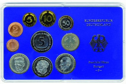BRD 12,68 DM Kursmünzensatz 1986 PP 1 Pfennig bis 5 D-Mark