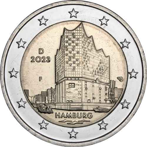 2Euro-Münze-Elbphilharmonie-Hamburg-Deutschland-2023-F