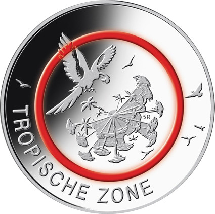 Deutschland 5 Euro Münzen 2017 PP  Tropische Zone Komplettsatz