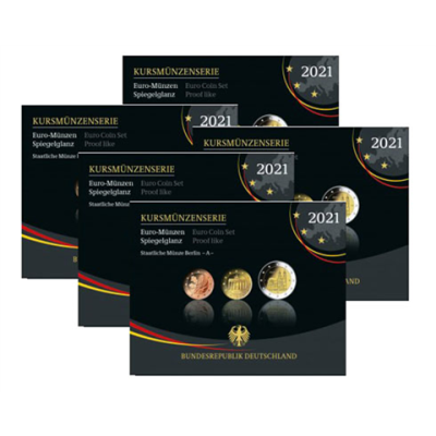 Deutschland-5-x-5,88-Euro-2021-Polierte-Platte-im-Folder-Mzz-A---J