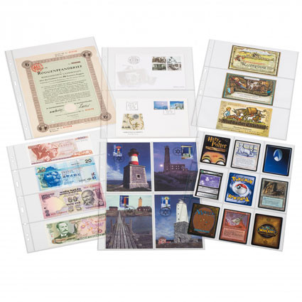 358076 - Kunststoffhüllen SH 312 , 4 Taschen Postkarten Zubehör Münzen