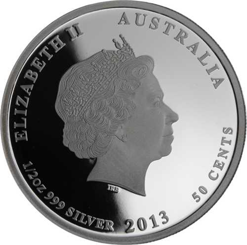 Australien-50 Cent-2013-AGpp-Red-Tailed Blck-Cockatoo-RS